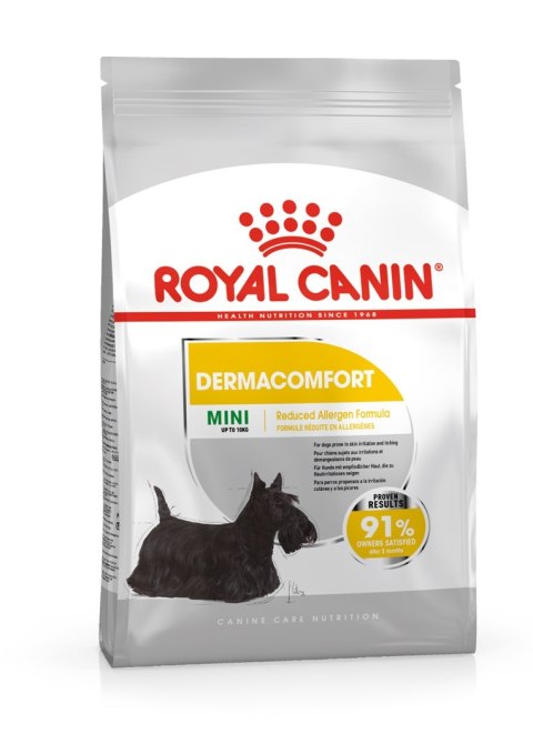 ROYAL CANIN Mini Dermacomfort - karma sucha dla psów dorosłych ras małych o wrażliwej skórze, skłonnej do podrażnień - 3kg