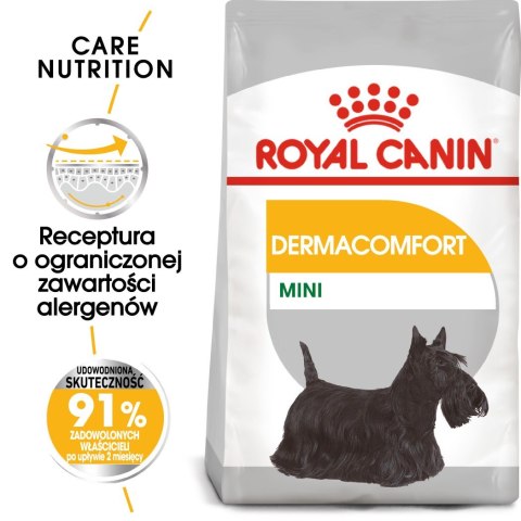 ROYAL CANIN Mini Dermacomfort - karma sucha dla psów dorosłych ras małych o wrażliwej skórze, skłonnej do podrażnień - 3kg