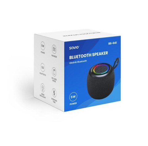 SAVIO GŁOŚNIK BEZPRZEWODOWY BLUETOOTH 5W CZARNY BS-041