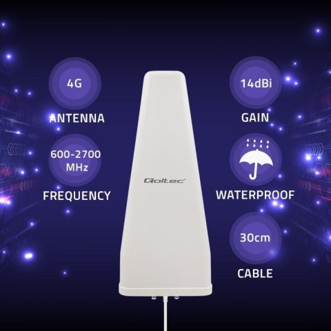 QOLTEC ANTENA 4G LTE DUAL | 14DBI | DOOKÓLNA | ZEWNĘTRZNA