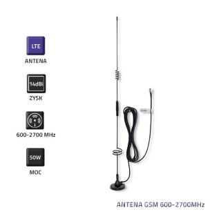 QOLTEC ANTENA GSM 600-2700 MHz LTE | WEWNĘTRZNA