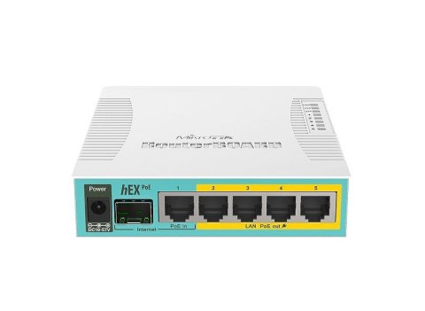 Router Mikrotik hEX PoE (RB960PGS) Total Ethernet  Ports:6; Architecture:MIPSBE; CPU core:1