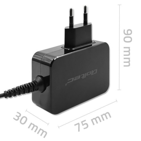 QOLTEC ŁADOWARKA GAN POWER PRO | 1XUSB-C | 65W | 5-20V | 3-3.25A | CZARNA