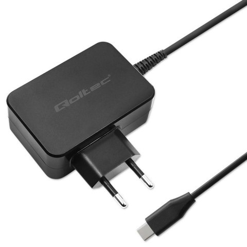 QOLTEC ŁADOWARKA GAN POWER PRO | 1XUSB-C | 65W | 5-20V | 3-3.25A | CZARNA