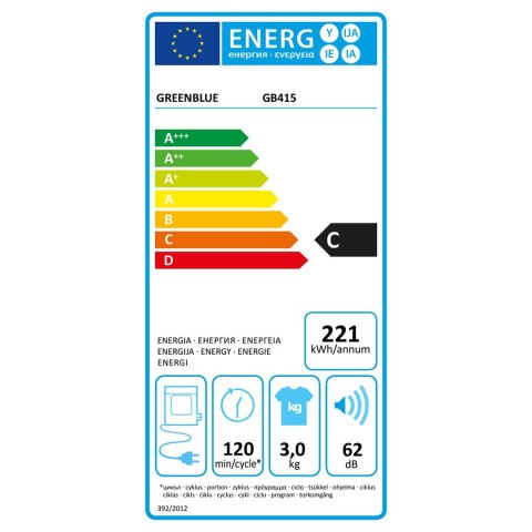 GREENBLUE SUSZARKA ELEKTRYCZNA BĘBNOWA DO UBRAŃ 3KG WSAD GB415