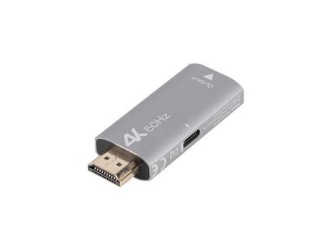 Adapter Lanberg HDMI (M) -> Displayport (F) 4K srebrny