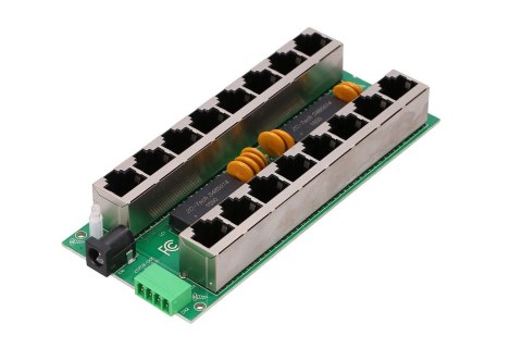 Extralink Gigabit PoE Injector 8 Portowy 8x 1000Mb/s RJ45, Mode B