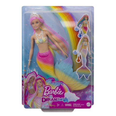 Barbie Syrenka Tęczowa Przemiana Lalka GTF89