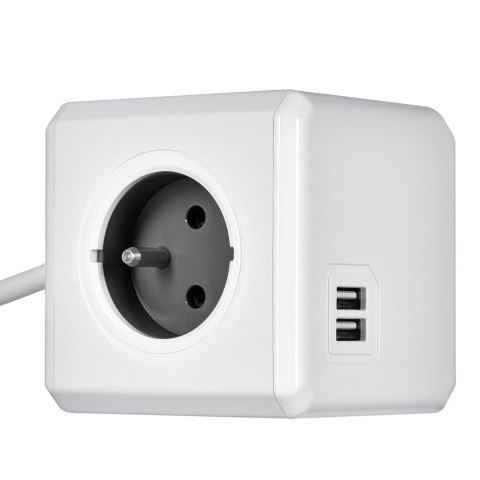 Przedłużacz allocacoc PowerCube Extended USB 2402GY/FREUPC (1,5m; kolor szary)