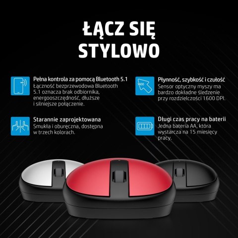 Mysz HP 240 Lunar White Bluetooth Mouse bezprzewodowa biała 793F9AA