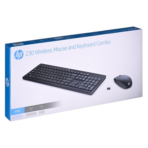 Zestaw klawiatura + mysz HP 230 Wireless Mouse and Keyboard Combo bezprzewodowe czarne 18H24AA