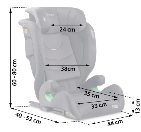 Fotelik samochodowy Nukido Louis Soft szary15-36 kg ISOFIX