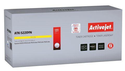 Activejet ATK-5220YN Toner (zamiennik Kyocera TK-5220Y; Supreme; 1200 stron; żółty)