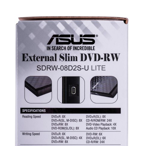 DVD-REC ASUS SDRW-08D2S-U LITE USB SLIM CZARNY BOX