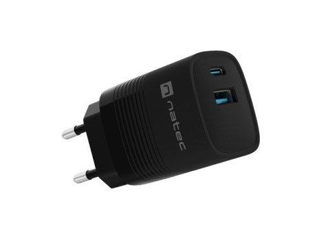 NATEC ŁADOWARKA RIBERA GAN 1X USB-A + 1X USB-C 30W CZARNA NUC-2141