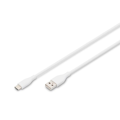 Kabel zasilający DIGITUS silikonowy USB-A - USB-C, USB 2.0 60W, 0,5m biały