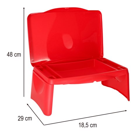 Stolik samochodowy dla dzieci ze schowkiem czerwony