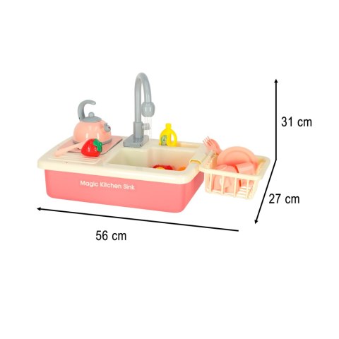Zlewozmywak zlew do mycia naczyń dla dzieci z akcesoriami XXL różowy