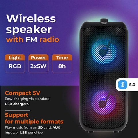 Głośnik bluetooth z radiem / funkcja karaoke