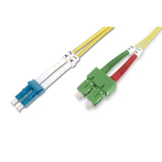 Kabel krosowy (patchcord) DIGITUS światłowodowy SC APC/LC, dplx, SM 9/125, OS2, LSOH, 1m, żółty