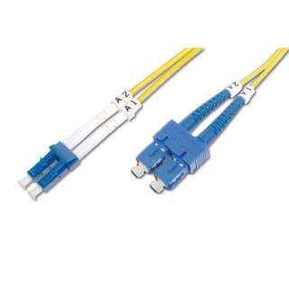 Kabel krosowy (patchcord) DIGITUS światłowodowy LC/SC, dplx, SM 9/125, OS2, LSOH, 5m, żółty