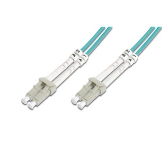 Kabel krosowy (patchcord) DIGITUS światłowodowy LC/LC, dplx, MM 50/125, OM3, LSOH, 15m, turkusowy