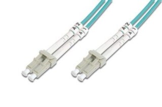 Kabel krosowy (patchcord) DIGITUS światłowodowy LC/LC, dplx, MM 50/125, OM3, LSOH, 10m, turkusowy