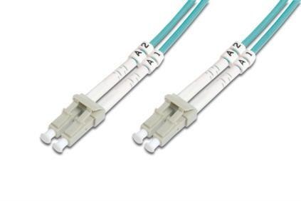 Kabel krosowy (patchcord) DIGITUS światłowodowy LC/LC, dplx, MM 50/125, OM3, LSOH, 10m, turkusowy