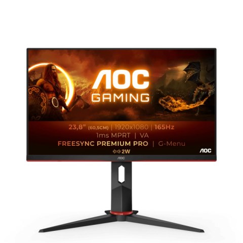 Monitor AOC 24G2SAE/BK (23.8" /VA /165Hz /1920 x 1080 /Czarno-czerwony)