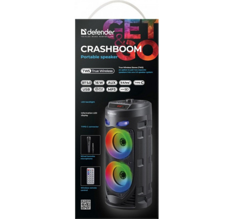 GŁOŚNIK DEFENDER CRASHBOOM BLUETOOTH 16W