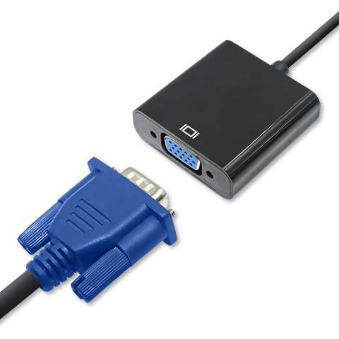 Qoltec Adapter Micro HDMI D męski | VGA żeńskie | 0.2m