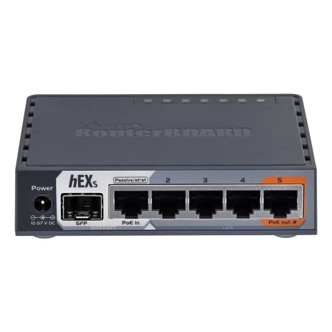 Router Mikrotik hEX S (RB760iGS) Total Ethernet  Ports:6; Architecture:MMIPS; CPU core:2