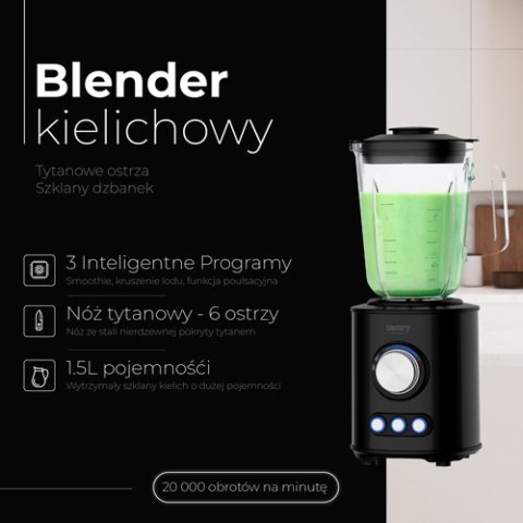 Blender kielichowy - tytanowe ostrza - szklany dzbanek 1,5l