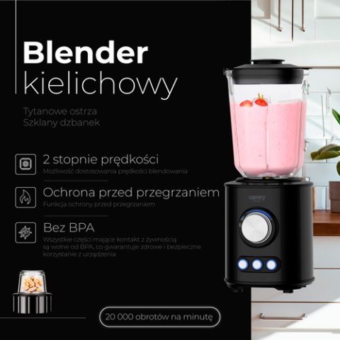 Blender kielichowy - tytanowe ostrza - szklany dzbanek 1,5l