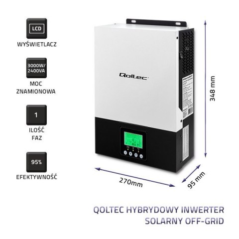 QOLTEC INWERTER SOLARNY HYBRYDOWY OFF-GRID 2.4KW | 80A | MPPT | SINUS