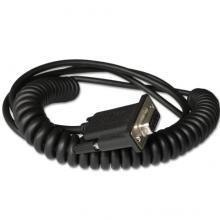 Cable: RS232 (5V signals), black, DB9 Female, 3m (9.8´), coiled, 5V external power with option power on pin 9, w/o ferrite