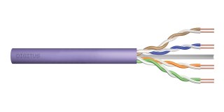 Kabel instalacyjny DIGITUS kat.6, U/UTP, Dca, AWG23/1, LSOH, 100m, fioletowy