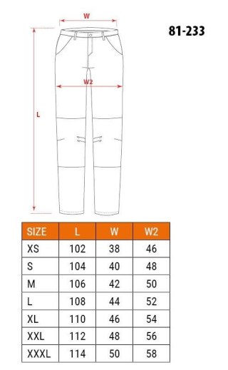 Spodnie robocze 5-kieszeniowe DENIM, czarne, rozmiar S