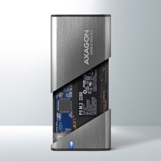 AXAGON EEM2-SG2 RAW BOX Etui zewnętrzne na dyski SSD M.2 USB-C 3.2 Gen 2 - srebrny