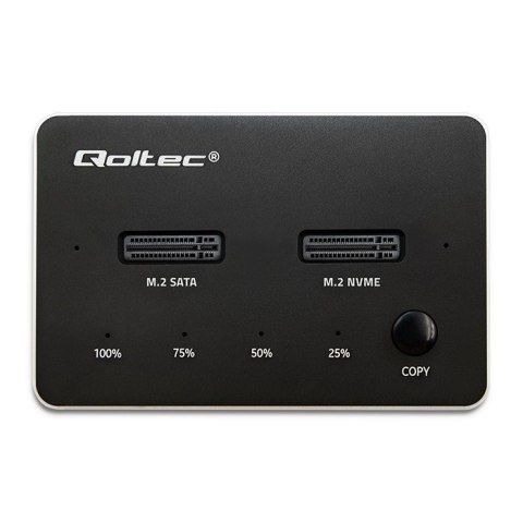 QOLTEC STACJA DOKUJĄCA DYSKÓW SSD M.2 | NVME | SATA | USB-C | DUAL 2 X 2TB