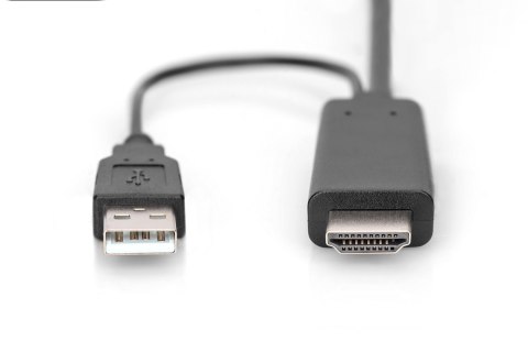 Kabel adapter HDMI 4K 30Hz zasilanie USB A na DisplayPort 2m