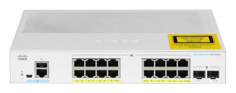 Cisco CBS350-16P-E-2G-EU łącza sieciowe Zarządzany L2/L3 Gigabit Ethernet (10/100/1000) Srebrny