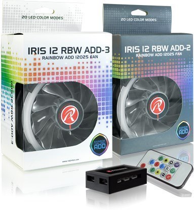 RAIJINTEK IRIS 12 RBW ADD-3 Obudowa komputera Wentylator 12 cm Czarny, Biały 3 szt.