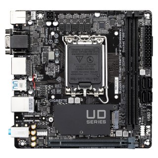 Gigabajt | H610I | Rodzina procesorów Intel | Gniazdo procesora LGA1700 | Moduły DIMM DDR4 | Obsługiwane interfejsy dysków tward