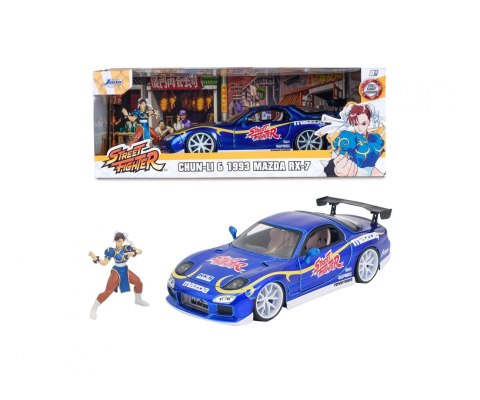 Auto Street Fighter 1993 Mazda RX7 z figurką Chun-Li 1:24 Simba JADA