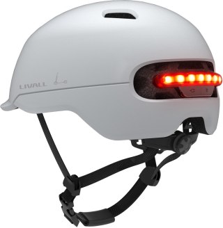 Smart Kask Miejski Livall C20 LED/SOS Biały Roz. L 57-61cm