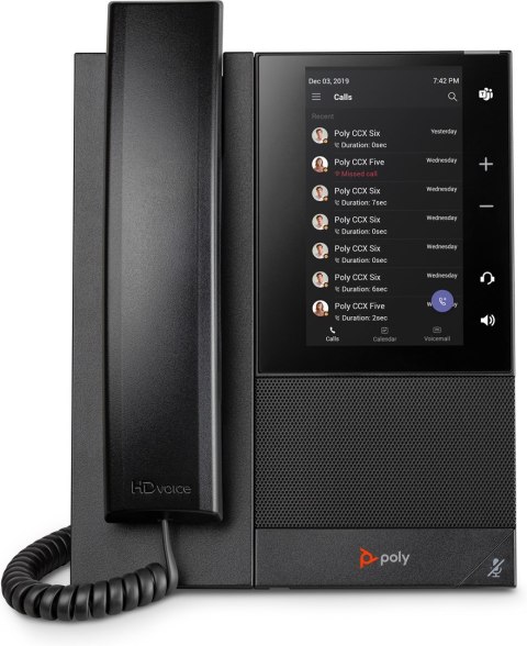 POLY Biznesowy telefon multimedialny CCX 505 do aplikacji Microsoft Teams, z obsługą PoE