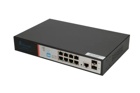 Extralink VICTOR | Switch PoE | 8x Gigabit PoE/PoE+, 2x SFP, 1x Port Konsolowy, 150W, Zarządzalny