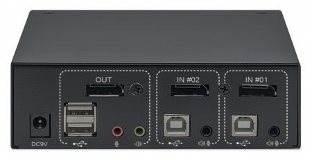 MANHATTAN PRZEŁĄCZNIK KVM DISPLAYPORT/USB 2X1 4K*6