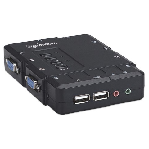 Przełącznik KVM VGA/USB 4x1 4-Portowy z Audio/Mic